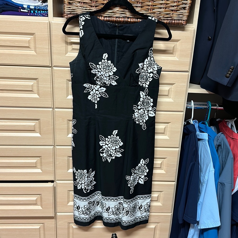 Black and white floral dress